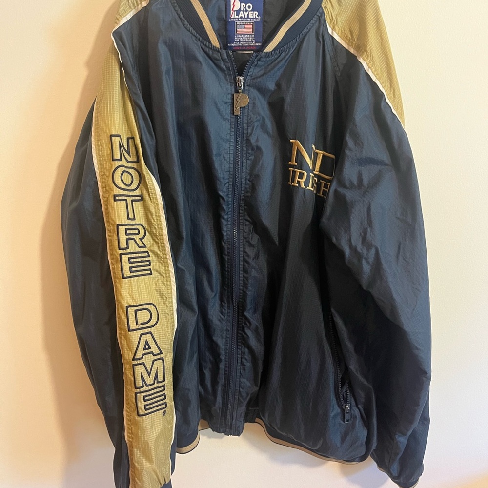 Vintage Pro Player NOTRE DAME Blue and Gold Windbreaker
